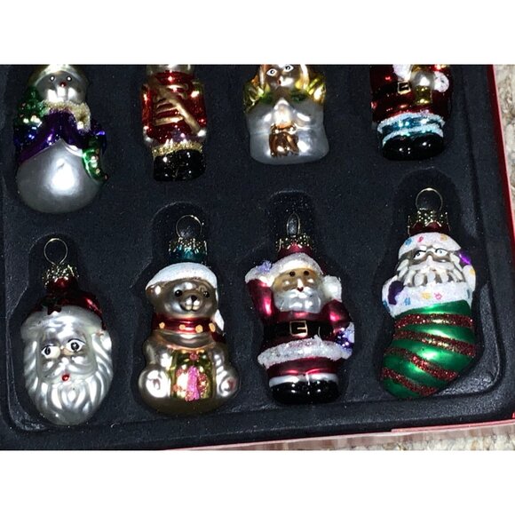 Figural Christmas Ornaments Tree Snowman Santa Nutcracker Set of 12 - Picture 4 of 6